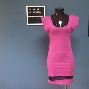 Sheer Panel Cotton Dress